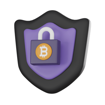 Secure cryptocurrency bitcoin icon 3D render png