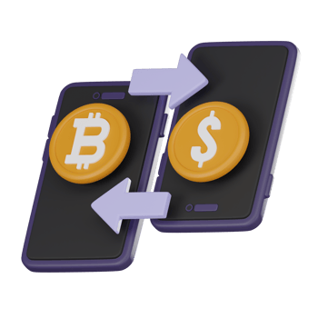 Peer to Peer Fintech Crypto Currency 3D Icon Innovative Blockchain Finance  3D render png