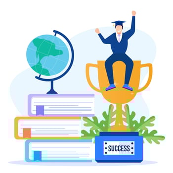 Illustration vector graphic cartoon character of graduation