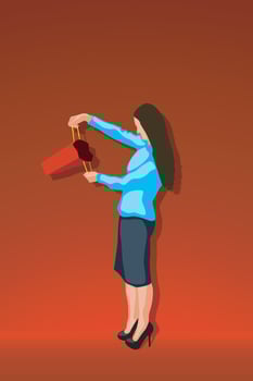 shopping woman looking vector