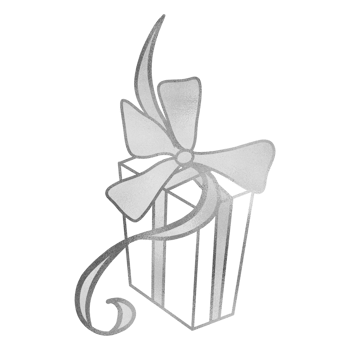 Silver Luxurious Christmas Present Outline png