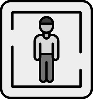 Male Toilet Sign Vector Icon