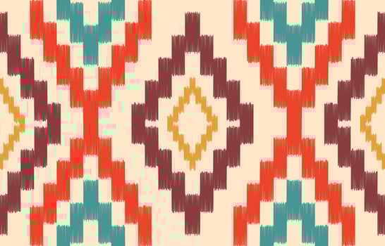 Ethnic abstract ikat art. Aztec ornament print. geometric ethnic pattern seamless  color oriental.  Design for background ,curtain, carpet, wallpaper, clothing, wrapping, Batik, vector illustration.