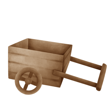 watercolor illustration of a wooden cart png