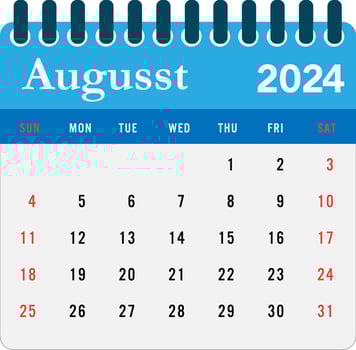 Augusst 2024 calendar Wall calendar 2024 template vector