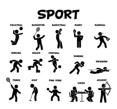 Sport icons set. Simple set of sport vector icons for web design on white background
