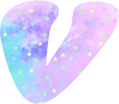english letters V watercolor Festive pink blue watercolor dots create a unicon dream atmosphere png