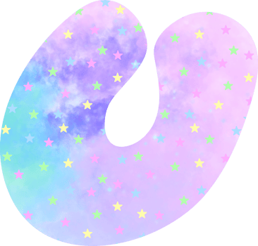 english letters U watercolor Festive pink blue watercolor dots create a unicon dream atmosphere png