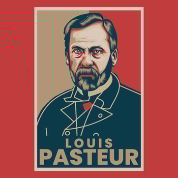 Louis Pasteur Retro Poster Vector Illustration