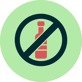 No Alcohol Vector Icon