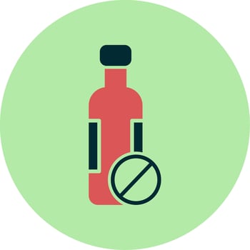 No Alcohol Vector Icon