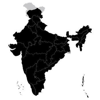 Map of India administrative regions. India map png