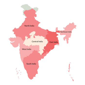 Map of India administrative regions. India map png