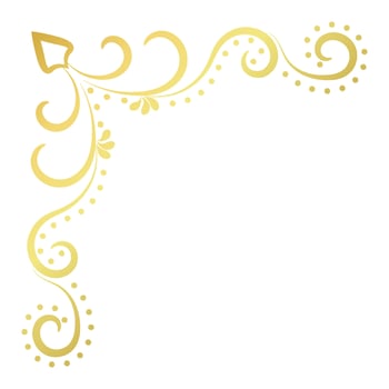 Gold vintage baroque corner ornament retro pattern antique style acanthus. Decorative design element filigree calligraphy. You can use for wedding decoration of greeting card and laser cutting vector