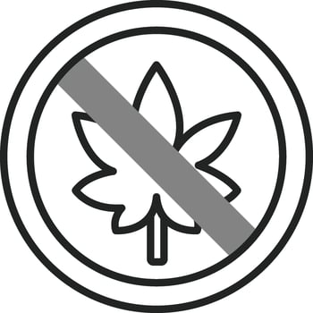 No Cannabis Vector Icon