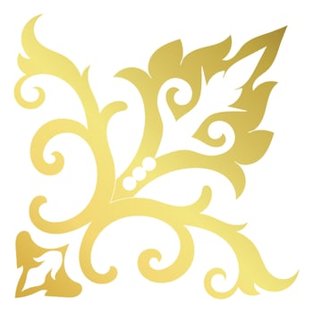 Gold vintage baroque corner ornament retro pattern antique style acanthus. Decorative design element filigree calligraphy. You can use for wedding decoration of greeting card and laser cutting vector
