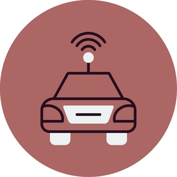 Autonomous Car Vector Icon