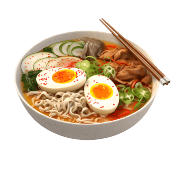 Isolated Japanese ramen soup. Ai generated png