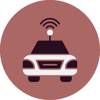 Autonomous Car Vector Icon