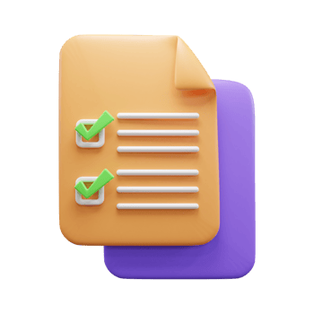 checklist document 3d illustration icon or Clipboard document 3d illustration icon png