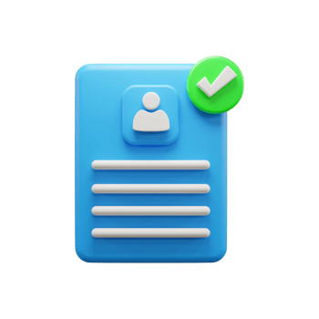 CV Approved 3d illustration icon or Resume Approved 3D illustration icon png