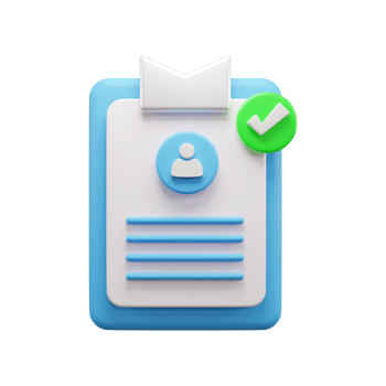 CV Approved 3d illustration icon or Resume Approved 3D illustration icon png