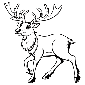 Reindeer Coloring Page for Kids, AI Generated png