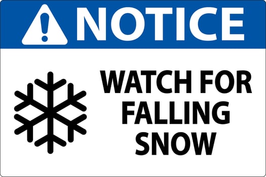 Notice Sign Watch For Falling Snow vector