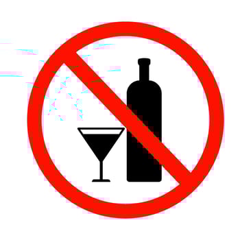 No alcohol icon on white background. vector