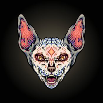Nightmare embrace ornate bat head darkness vector illustrations for your work logo, merchandise t-shirt, stickers and label designs, poster, greeting cards advertising business company or brands.