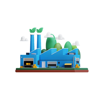 environmentally friendly factory. 3d Green Energy icon, Clean Energy. png