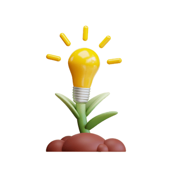 plants and light bulb. 3d Green Energy icon, Environmental Alternative renewable Energy. png