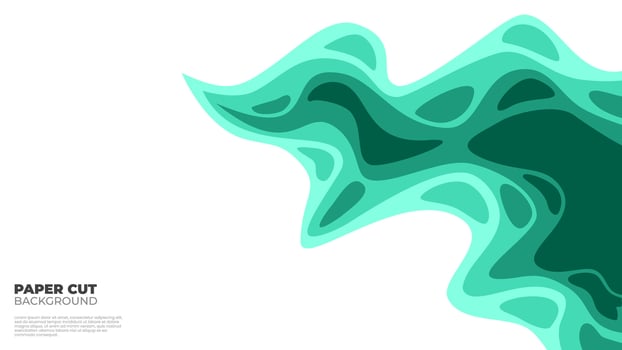 abstract Paper cut background. Paper Cut Background green Abstract Wave. wavy green background. paper cut background vector art.