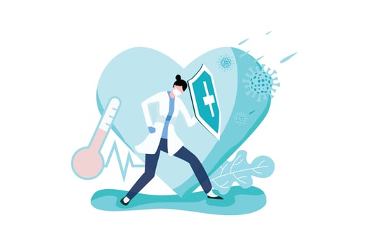 Fight the Virus Flat - Vector Illustrator