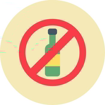 No Alcohol Vector Icon