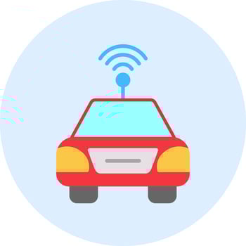 Autonomous Car Vector Icon
