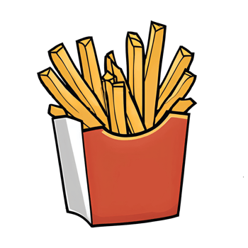 Fries Hand Drawn Cartoon Style Illustration AI Generated png