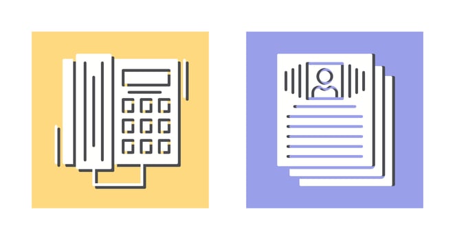 Phone Call and Resume Icon vector