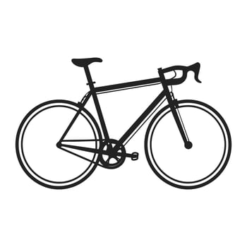 Bicycle black Silhouette vector illustration, Cycle Vector Silhouette isolated on a white background