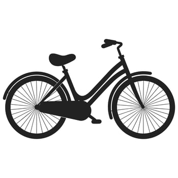 Bicycle black Silhouette vector illustration, Cycle Vector Silhouette isolated on a white background