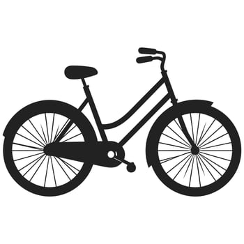 Bicycle black Silhouette vector illustration, Cycle Vector Silhouette isolated on a white background