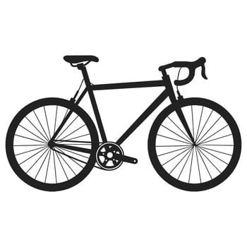 Bicycle black Silhouette vector illustration, Cycle Vector Silhouette isolated on a white background