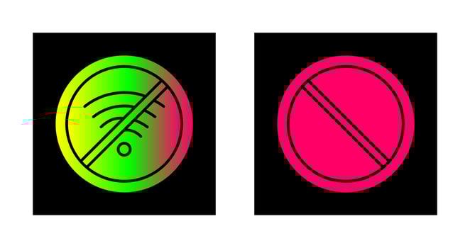 no wifi and prohibited Icon vector