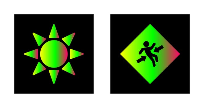 UV radiation and crush zone  Icon vector