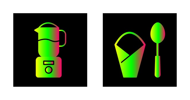 blender and spoon  Icon vector