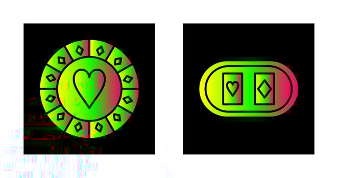 casino chips and cards table  Icon vector