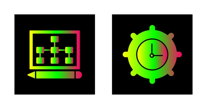 draw hierarchy and time setting  Icon vector