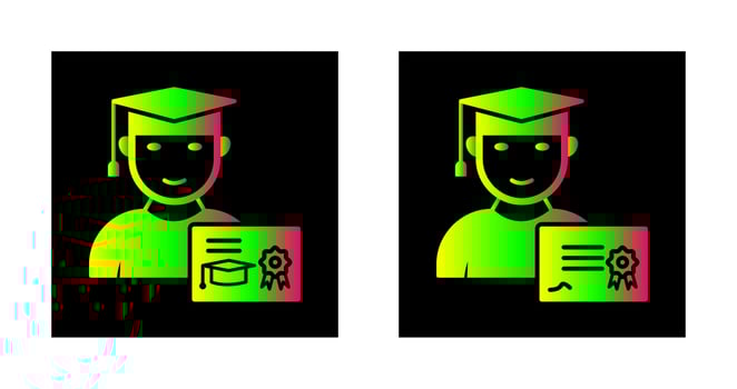 Receiving Dewgree and Receiving Diploma Icon vector