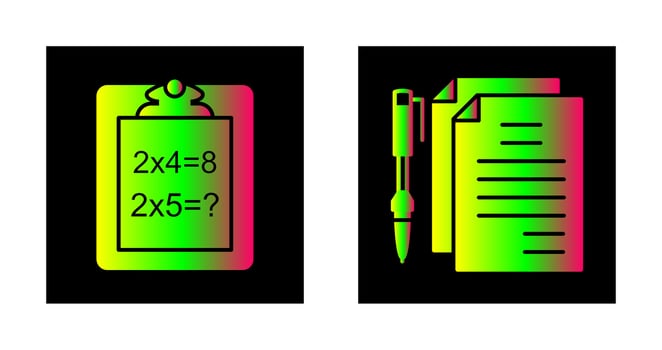 Solving Question and Document and Pen Icon vector