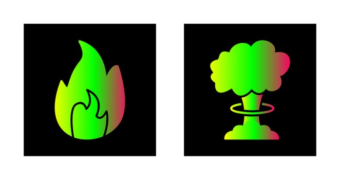 flame and bomb blast Icon vector